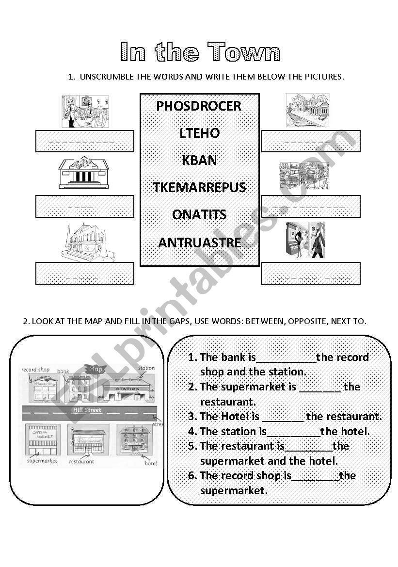 In the Town worksheet