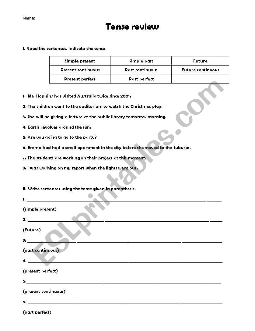 english-worksheets-tense-review