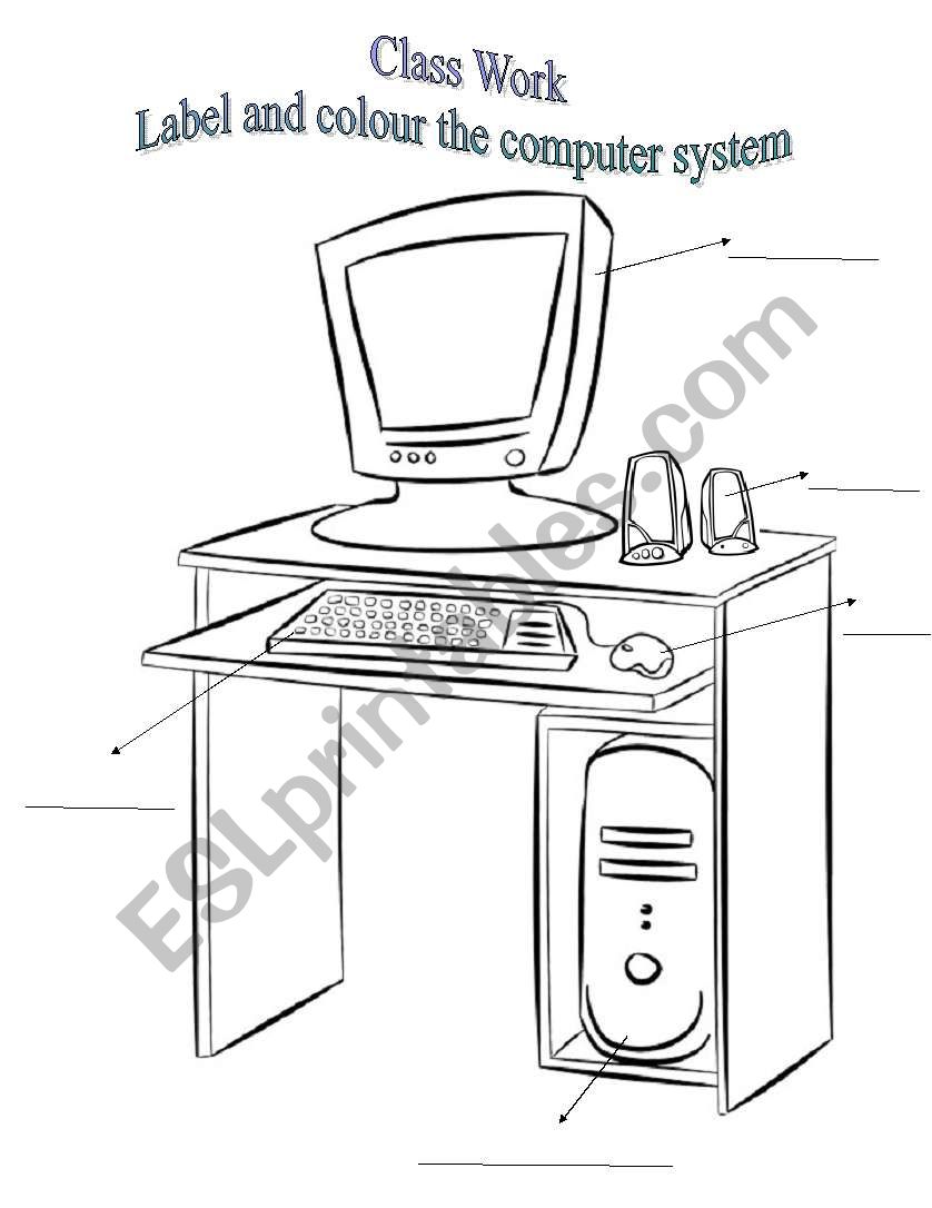 Kindergarten Computer Parts Worksheet