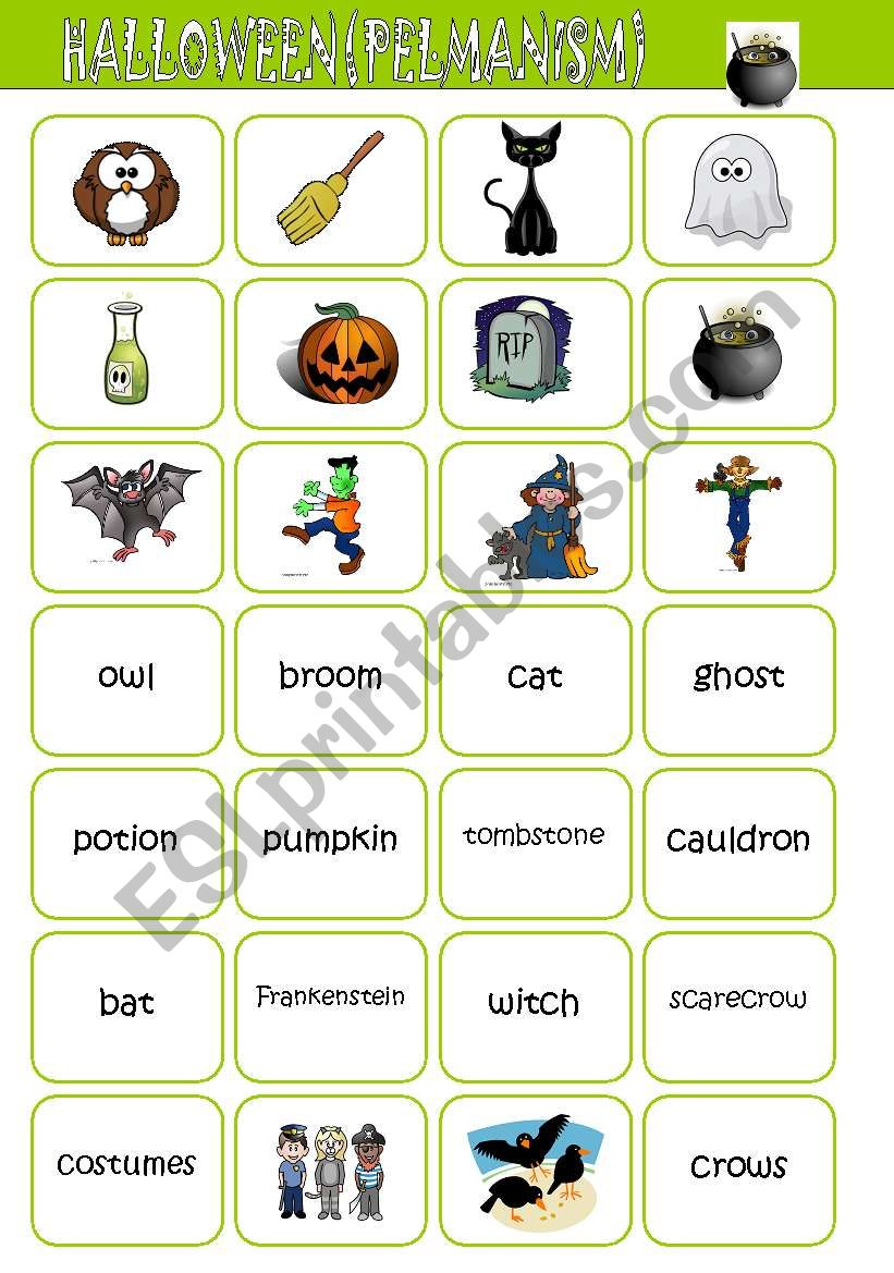 Halloween Pelmanism worksheet