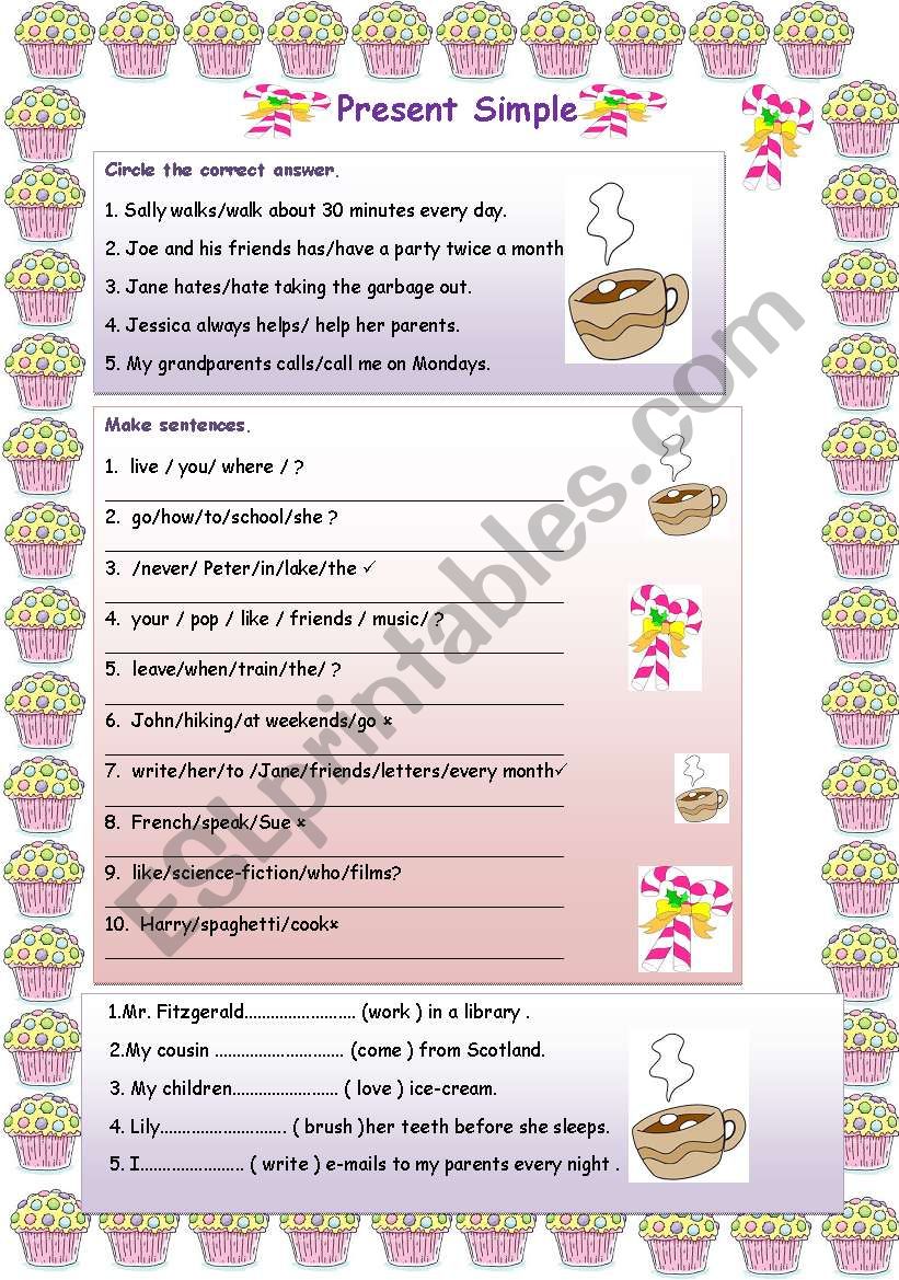 present simple worksheet