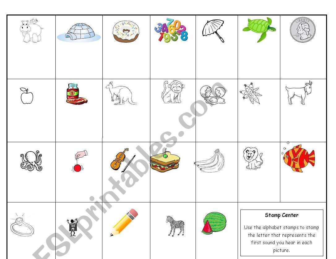 Letter Sound Identification worksheet