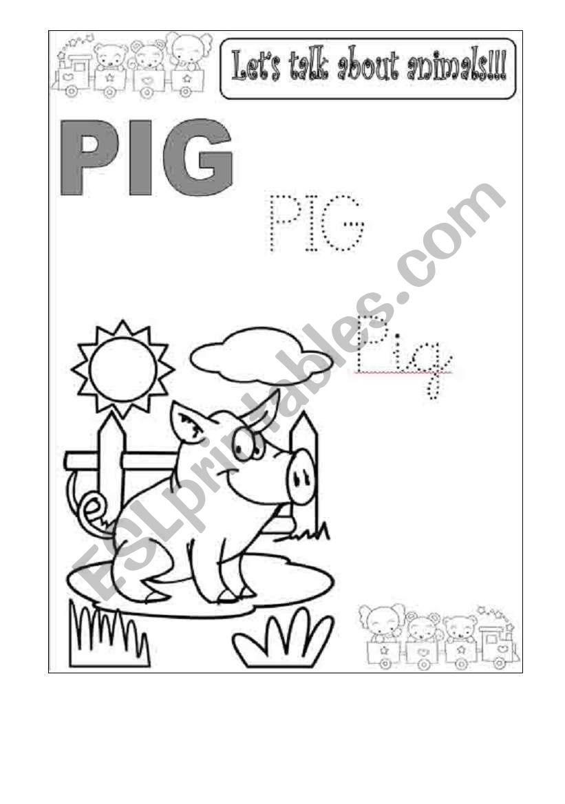 Animals Set - Writing worksheet