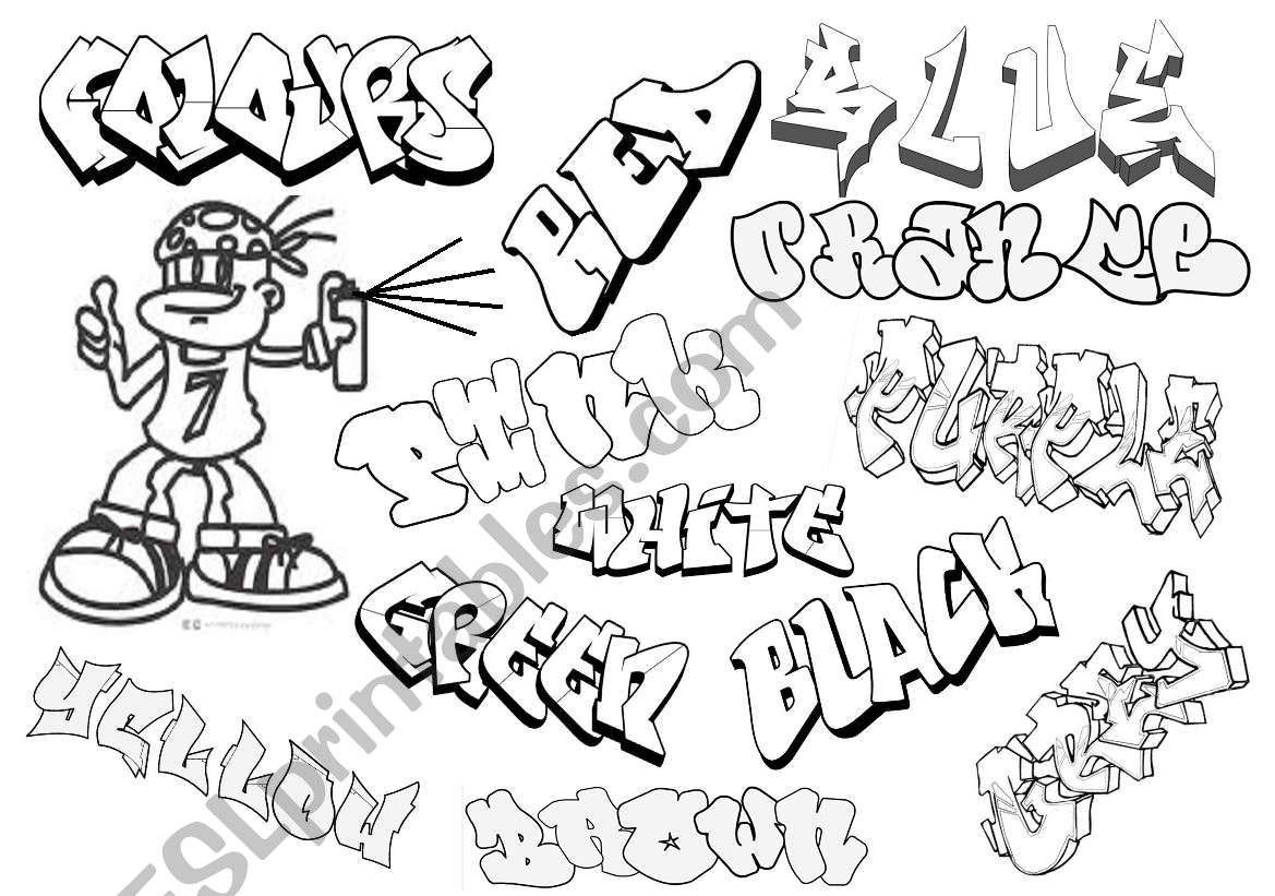 Graffiti colours worksheet