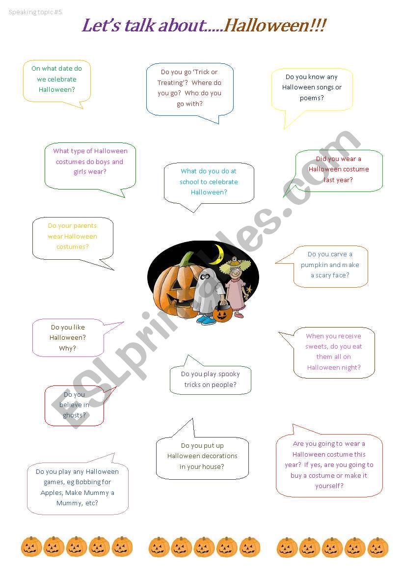 Lets talk about....Halloween worksheet