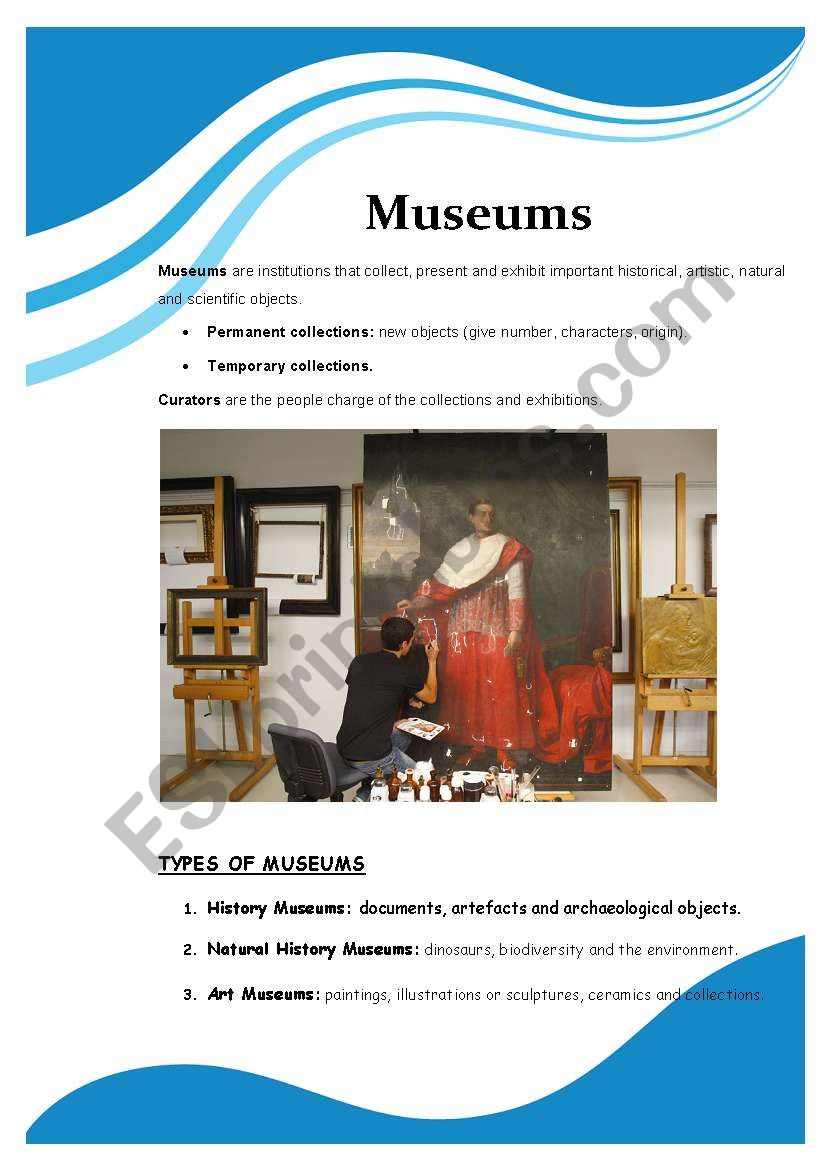 Museums worksheet