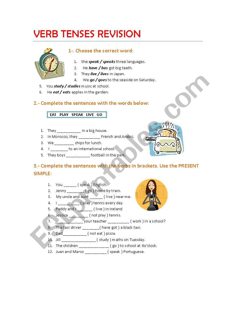 present simple revision worksheet