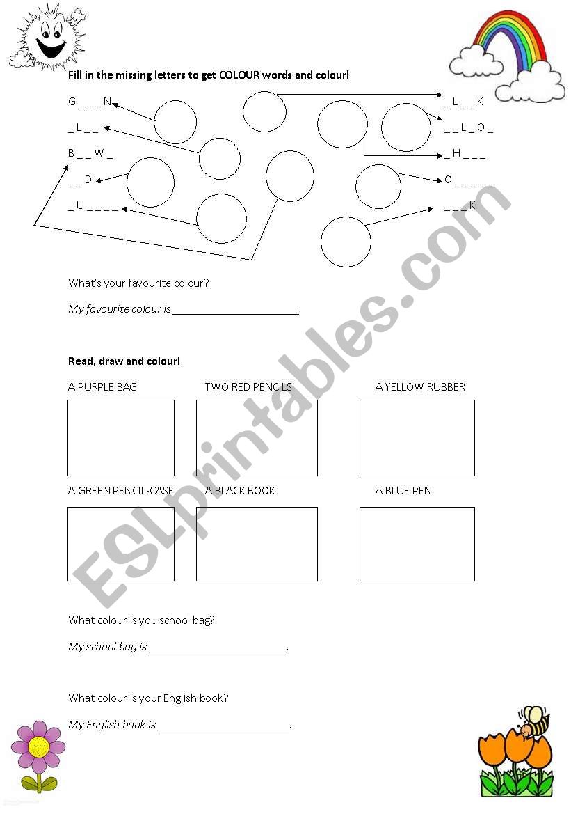 LETS PRACTISE COLOURS! worksheet