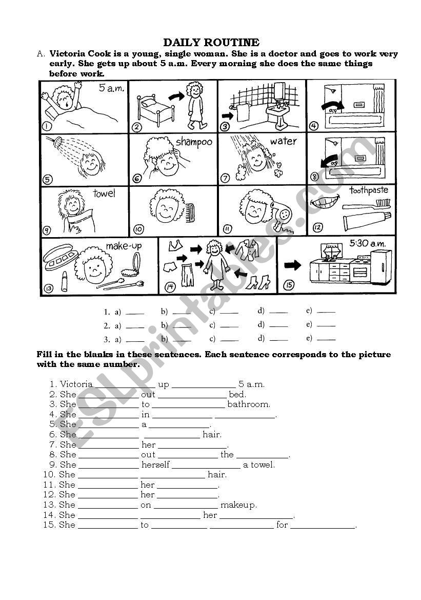 DAILY ROUTINE worksheet