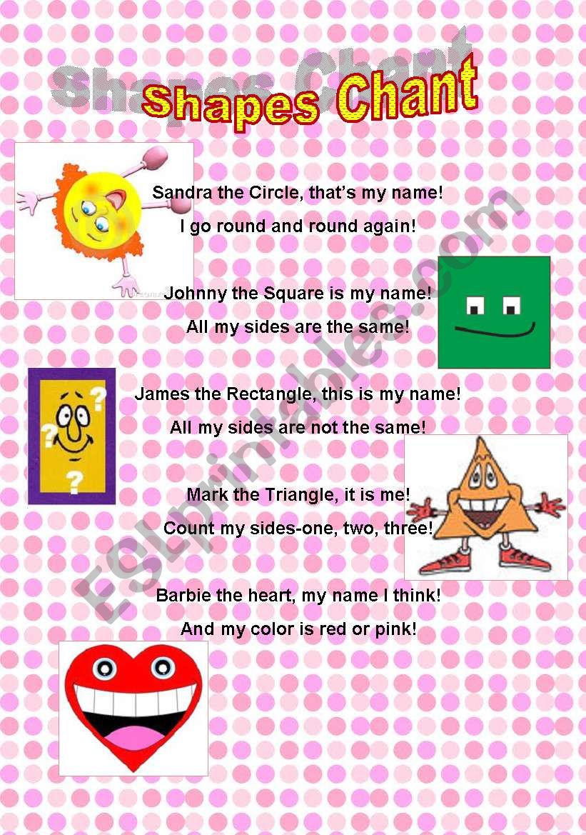 For kids: SHAPES - CHANT!!!! worksheet