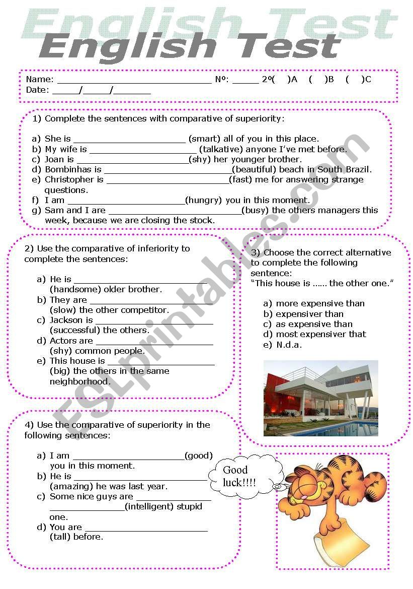 Adjetives worksheet