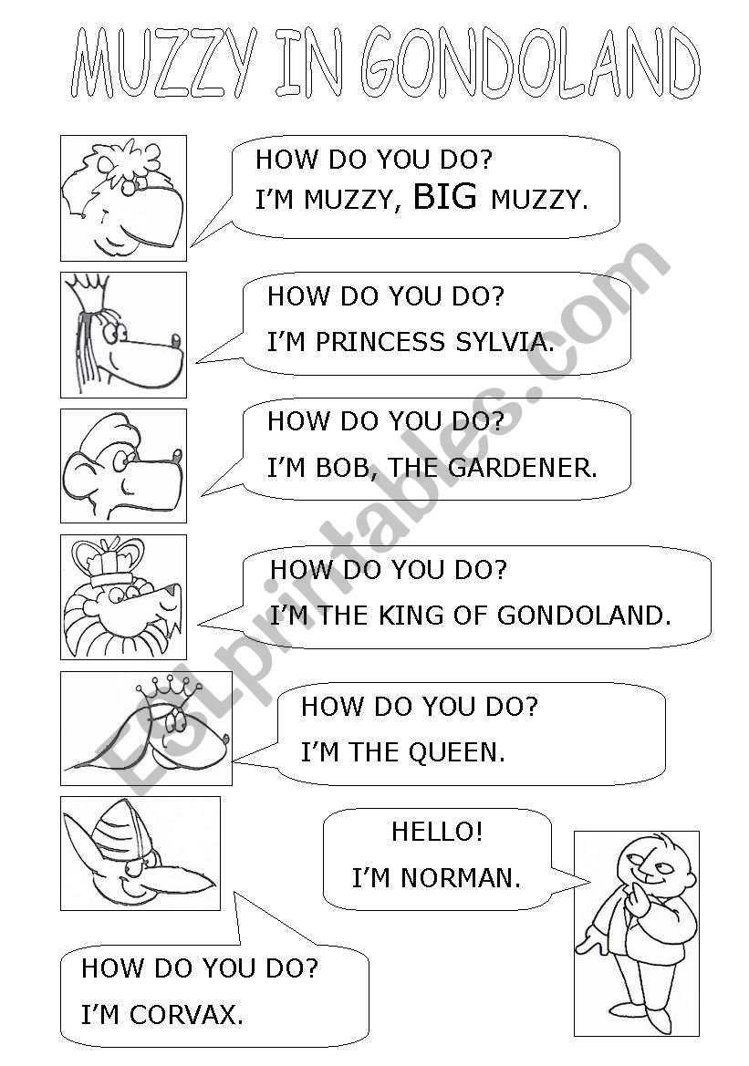 Muzzy in Gondoland- part1  worksheet