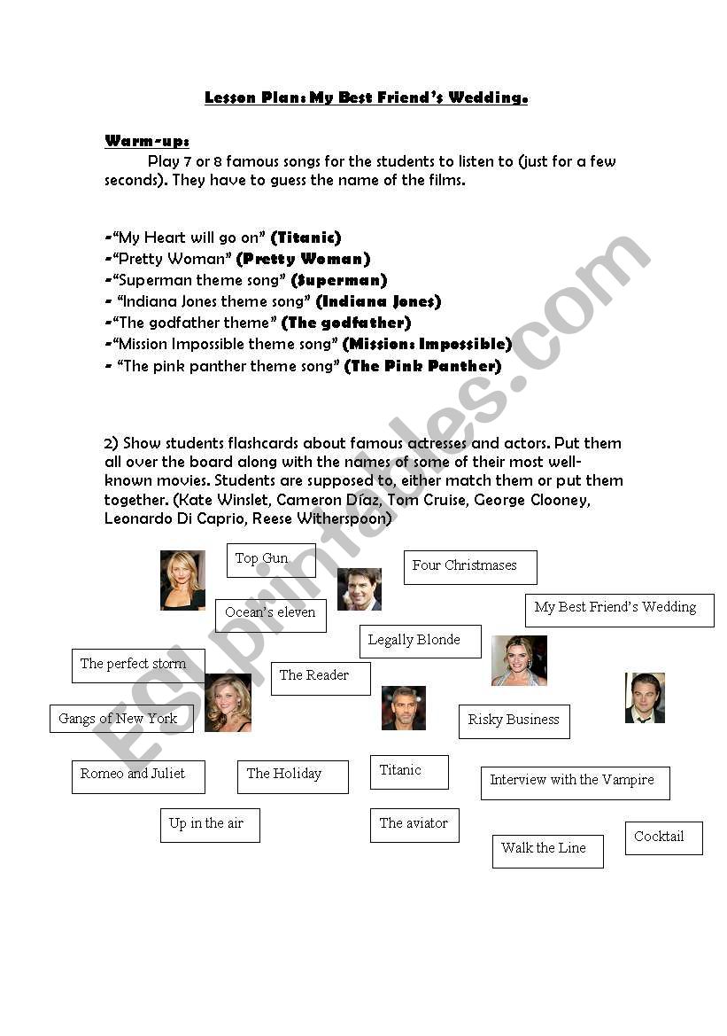 My Best FriendÂ´s Wedding Lesson Plan