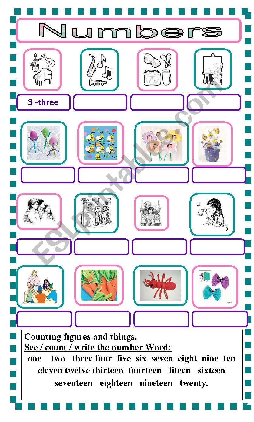 NUMBER WORDS worksheet