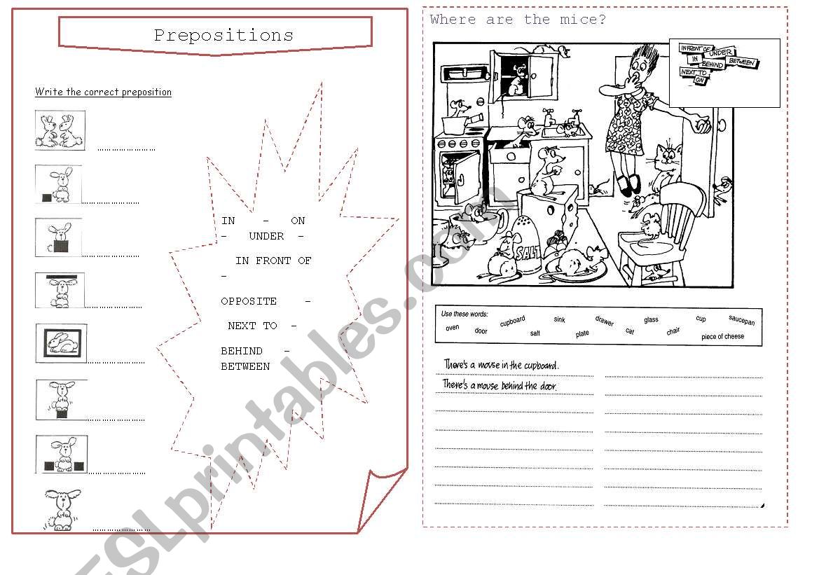 7th forms Tunisian Schools. Prepositions