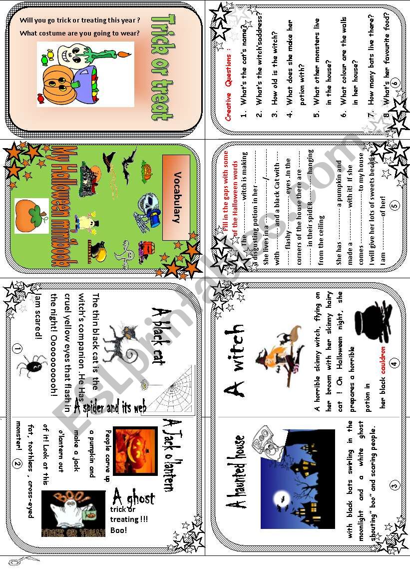 My Halloween vocabulary minibook.