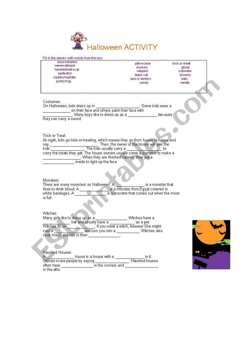 Halloween Activity worksheet