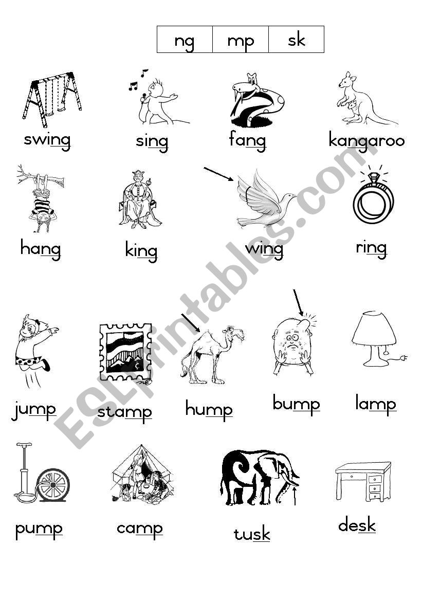 Phonics - end blends 1 worksheet