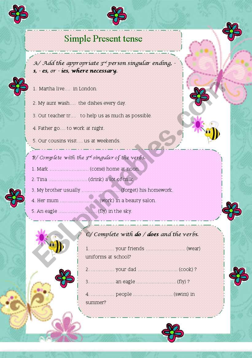 Simple Present worksheet