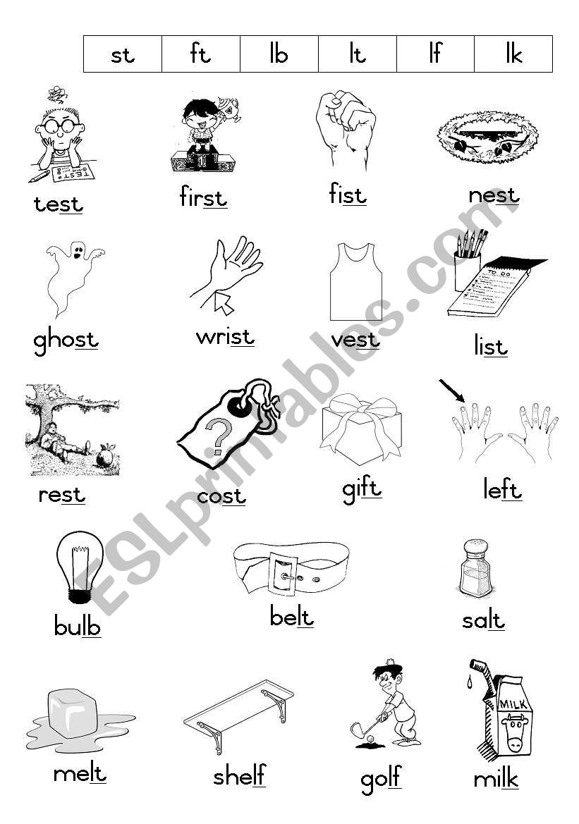 Phonics - End blends 3 worksheet