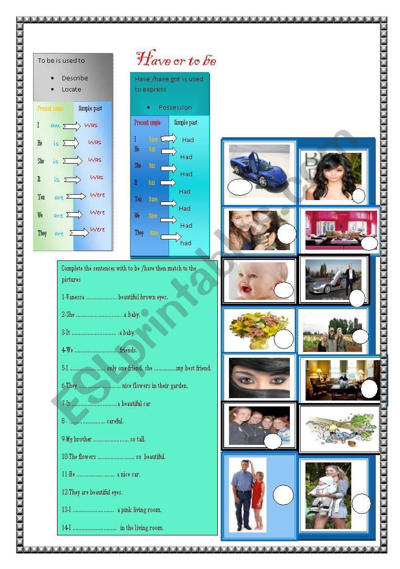 to be or have worksheet