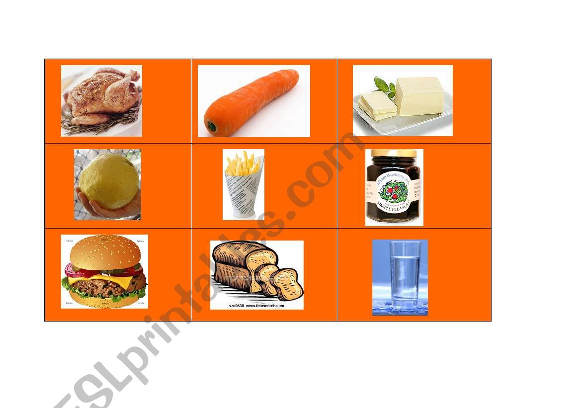 Food_Bingo_1 worksheet