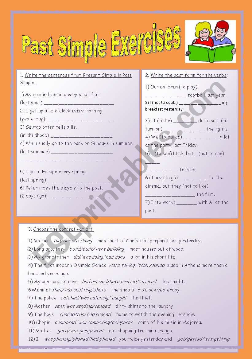 Past simple tense worksheet