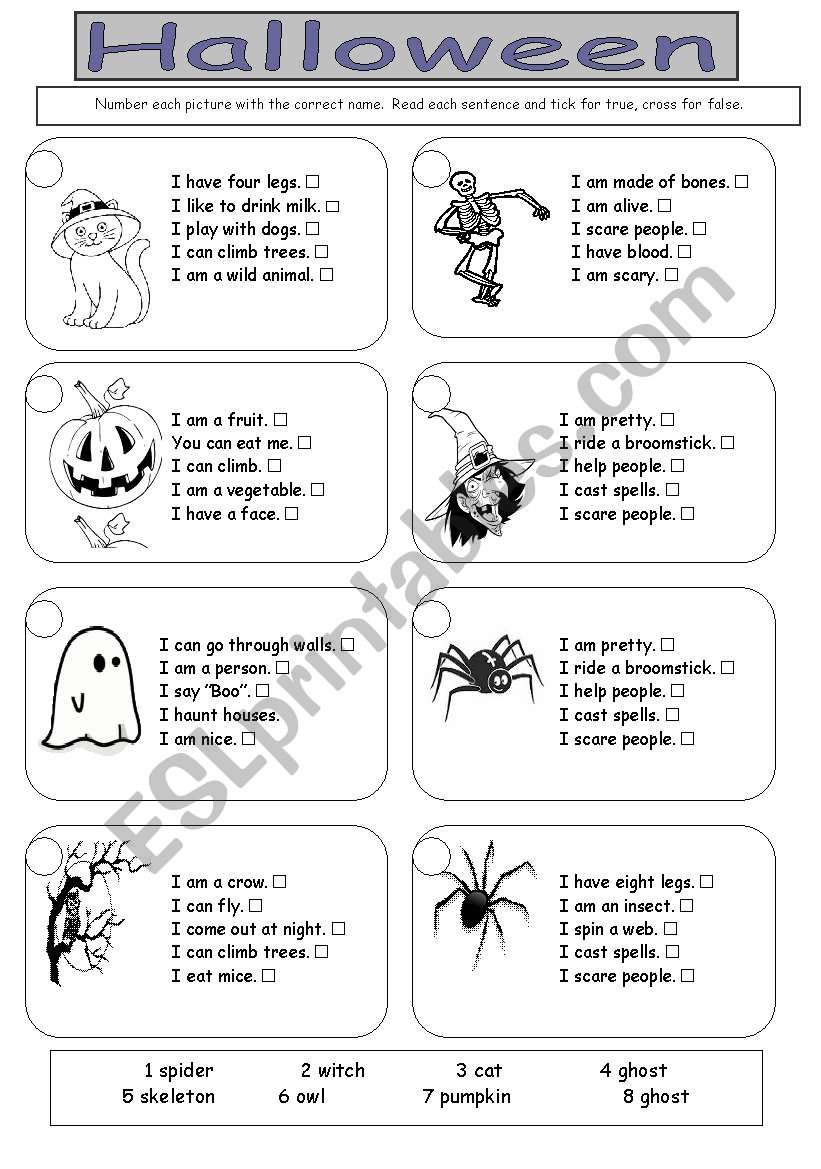 Halloween worksheet