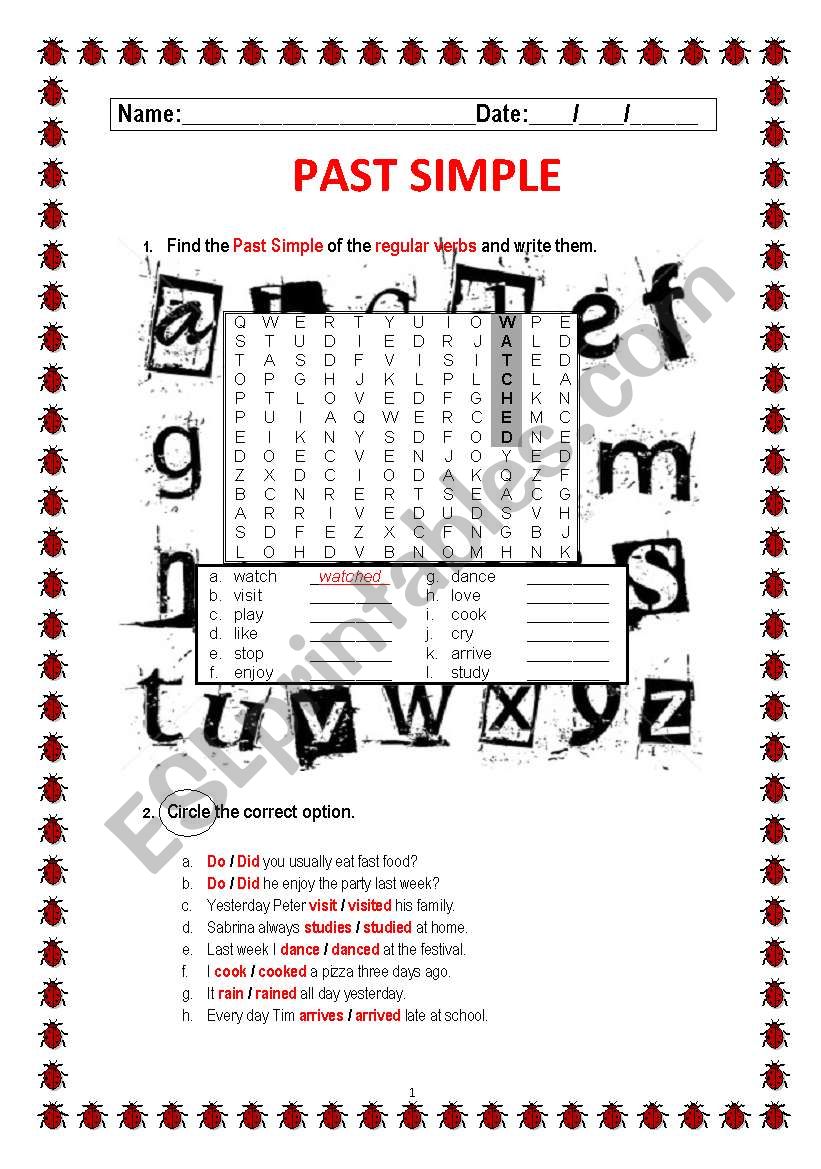 Past Simple worksheet