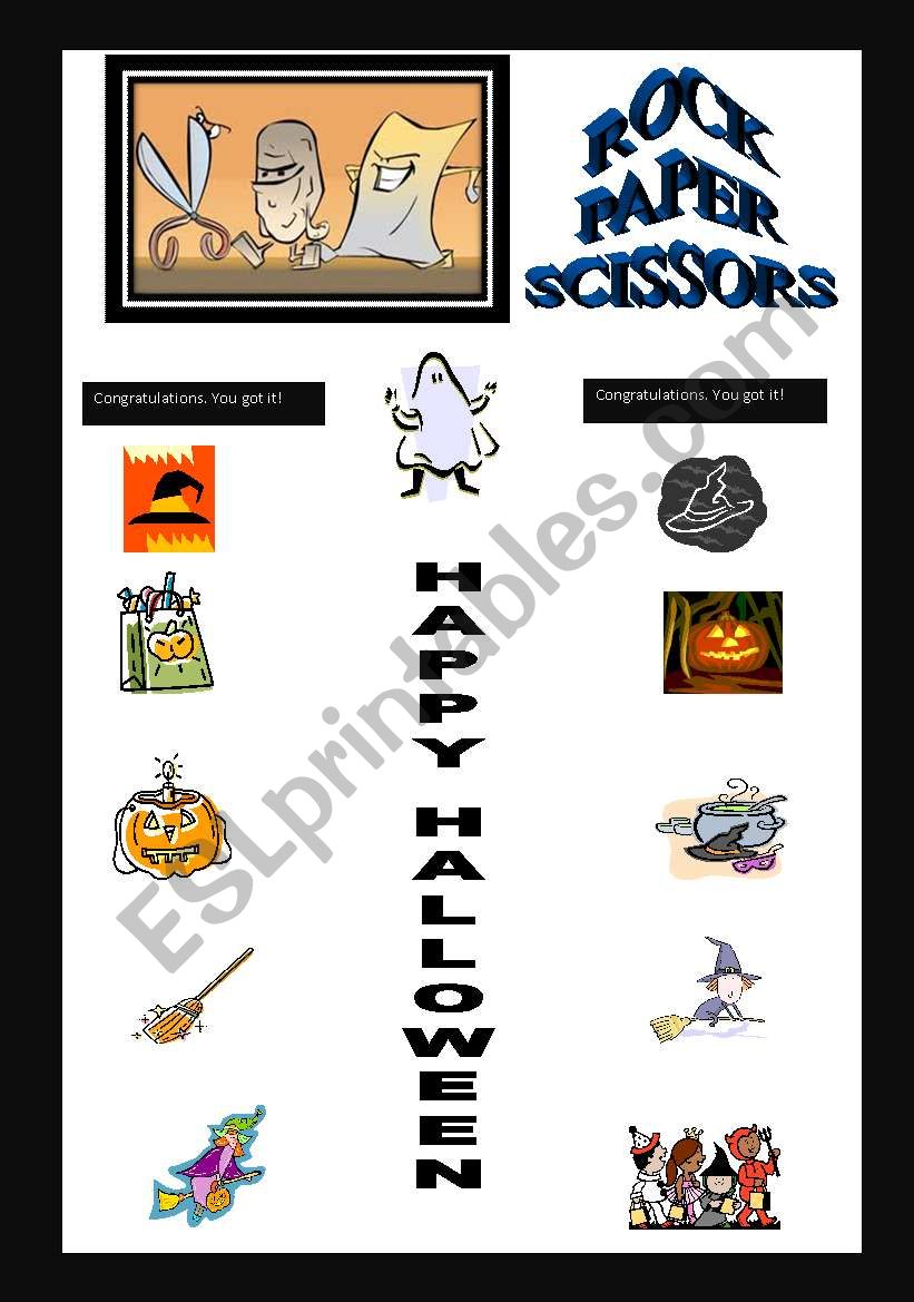 Rock, paper, scissors - Halloween theme