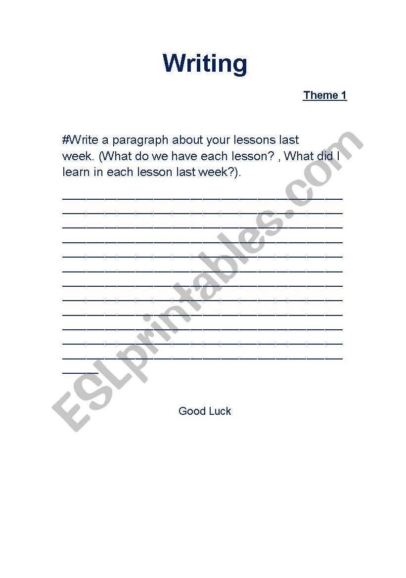 Writing practice worksheet