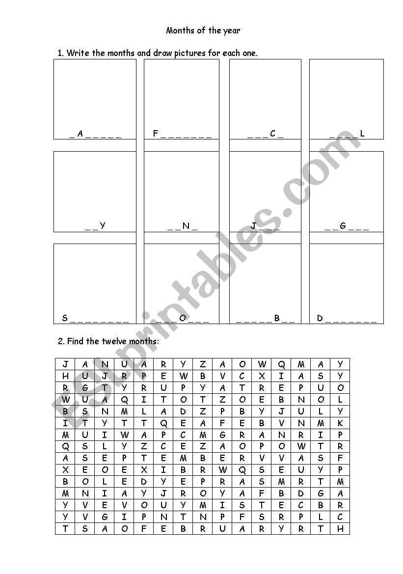 Months of the Year worksheet