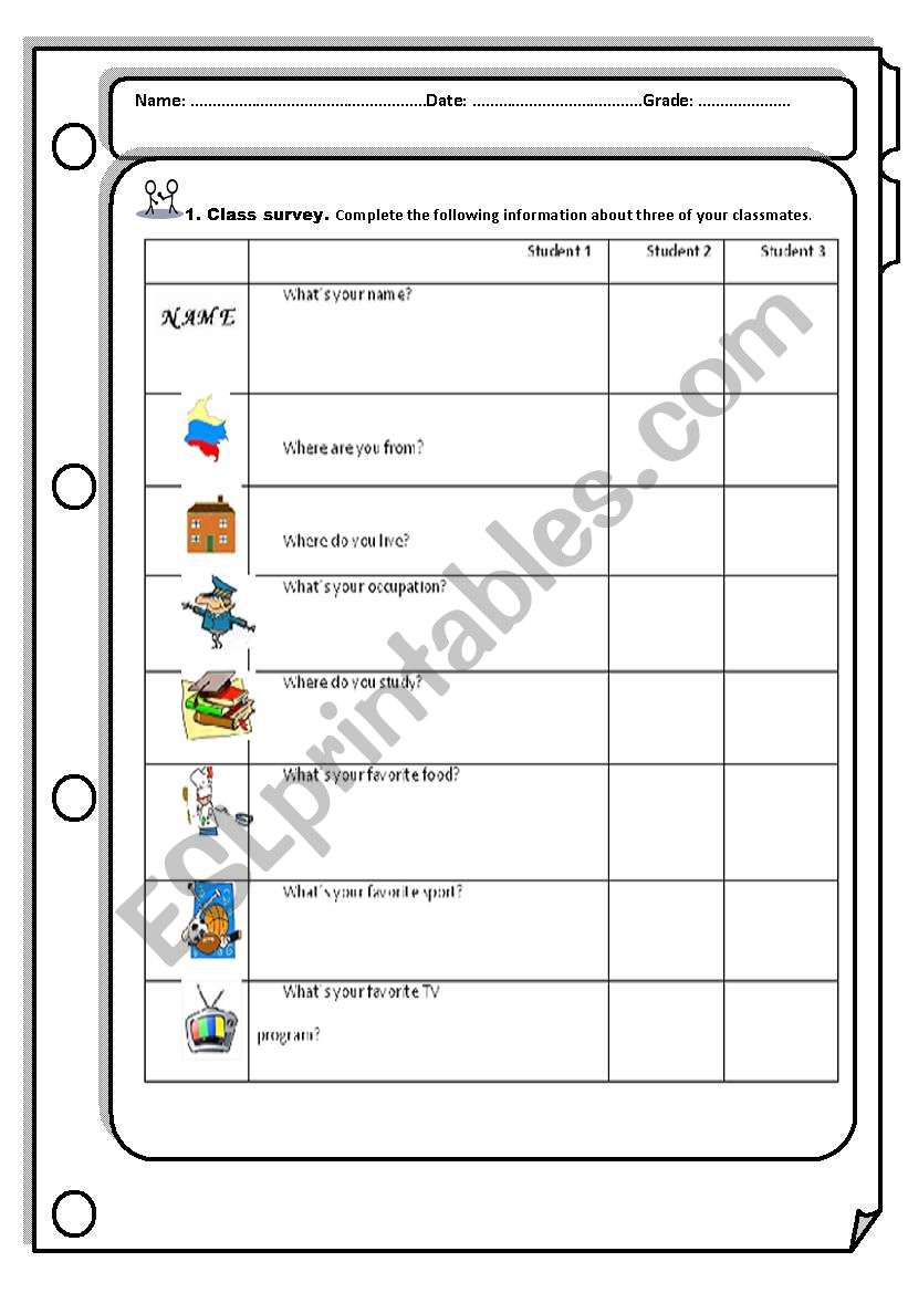 english-worksheets-class-survey