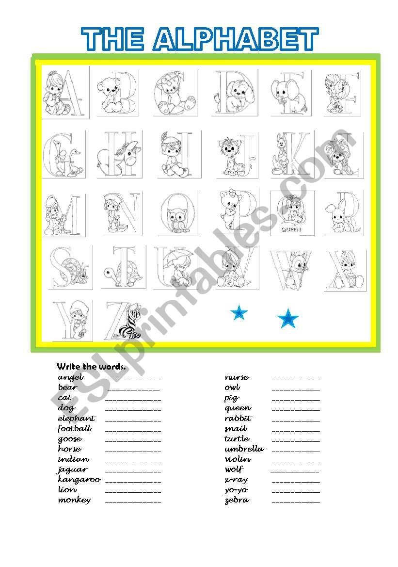 The alphabet worksheet