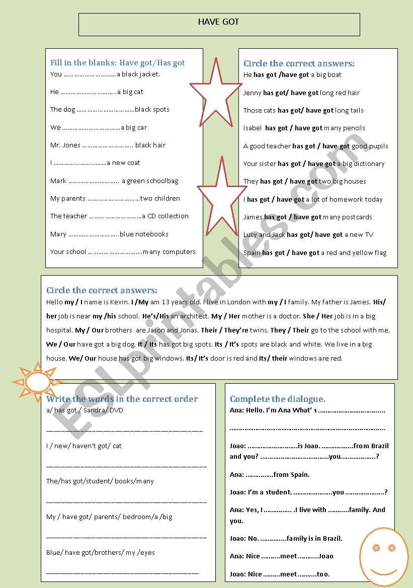 Have got worksheet