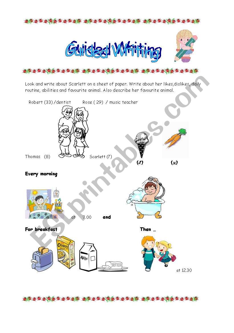 Guided writing for children  worksheet