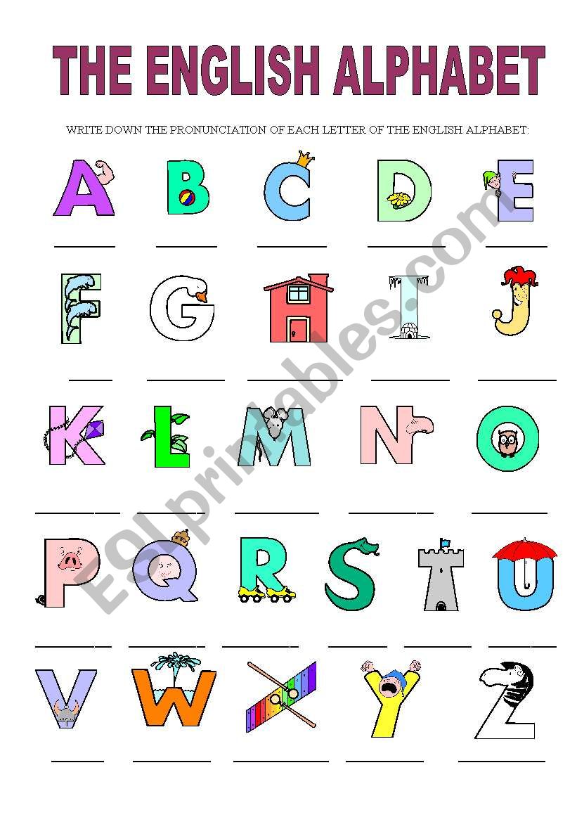 THE ENGLISH ALPHABET worksheet