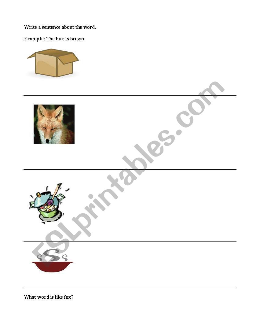 Write a Sentence about the word