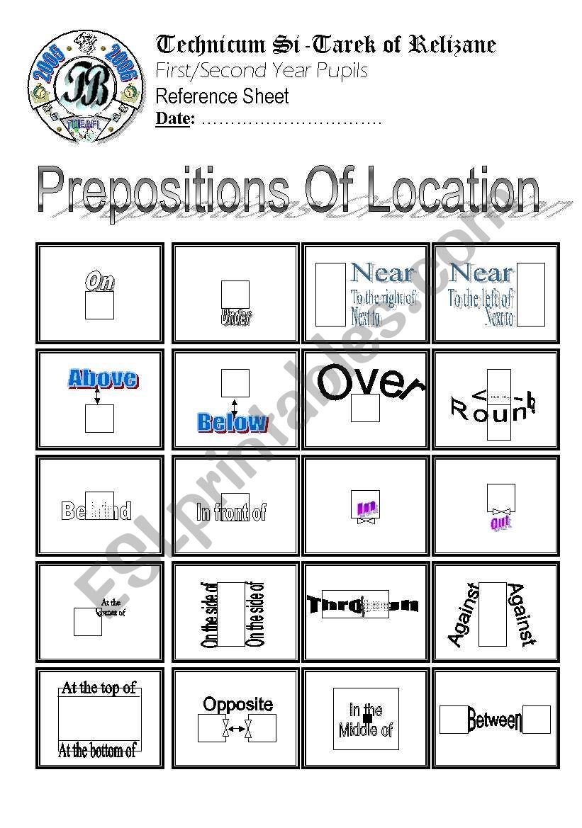 Prepositions of location (Author-Bouabdellah)