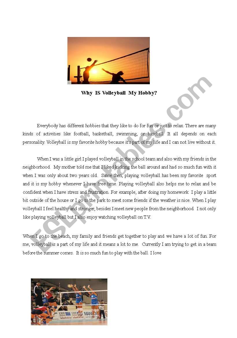 why-is-volleyball-my-hobby-esl-worksheet-by-oreally