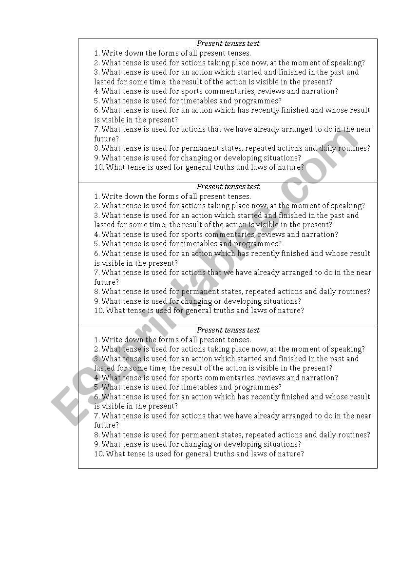 english-worksheets-present-tenses-test