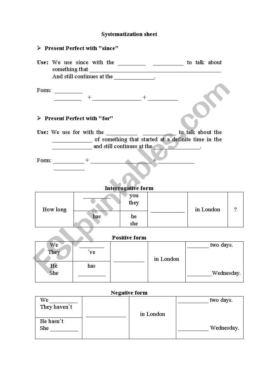 systematization worksheet