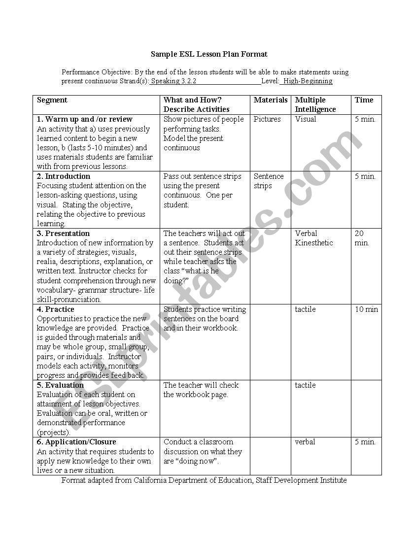 lesson plan worksheet