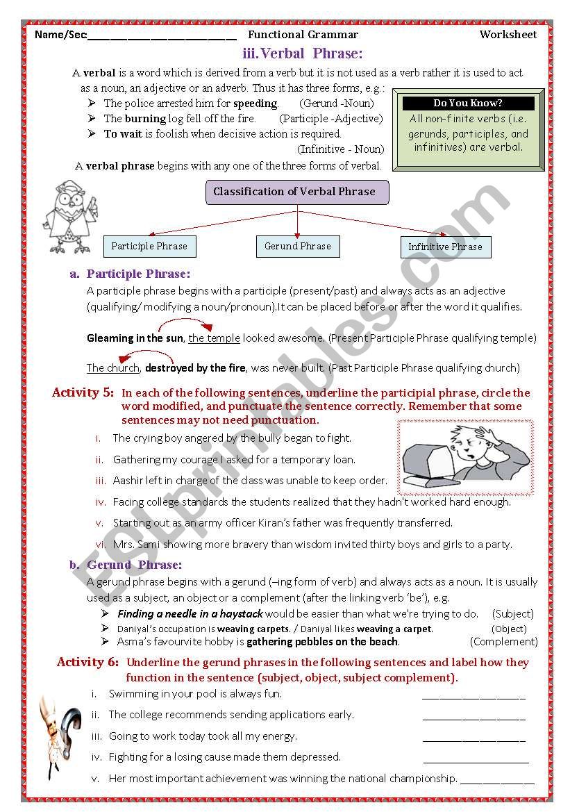 The Phrase and its Kinds2/2 worksheet
