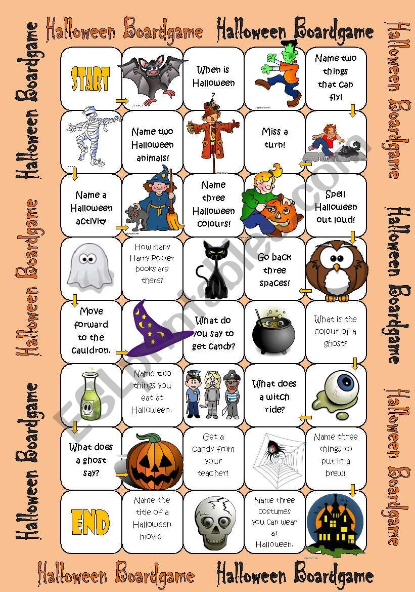 Halloween Boardgame worksheet