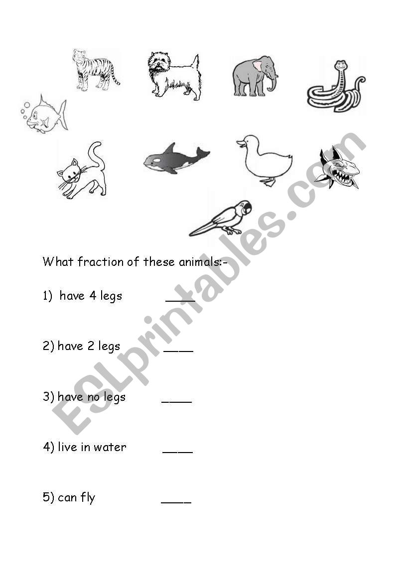 Find the fraction worksheet