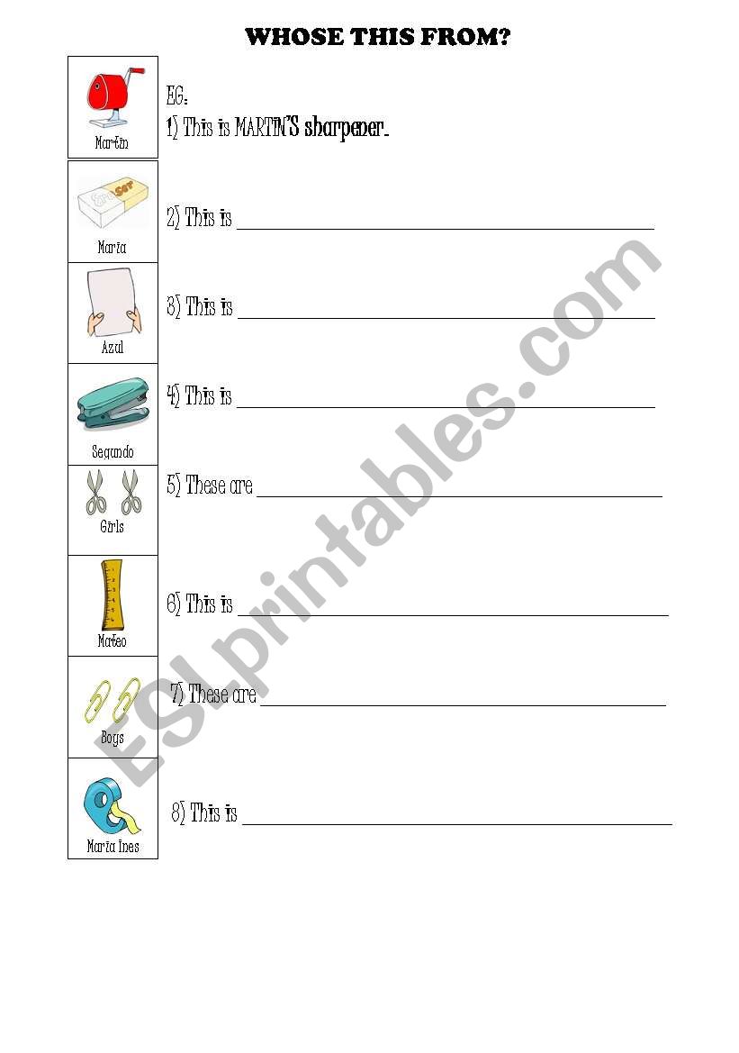 Possessive Case worksheet