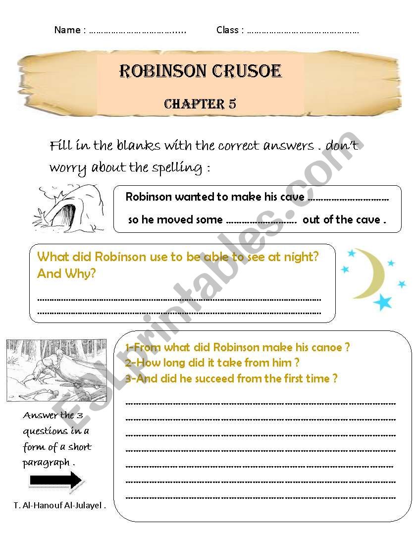 Robinson Crusoe worksheet