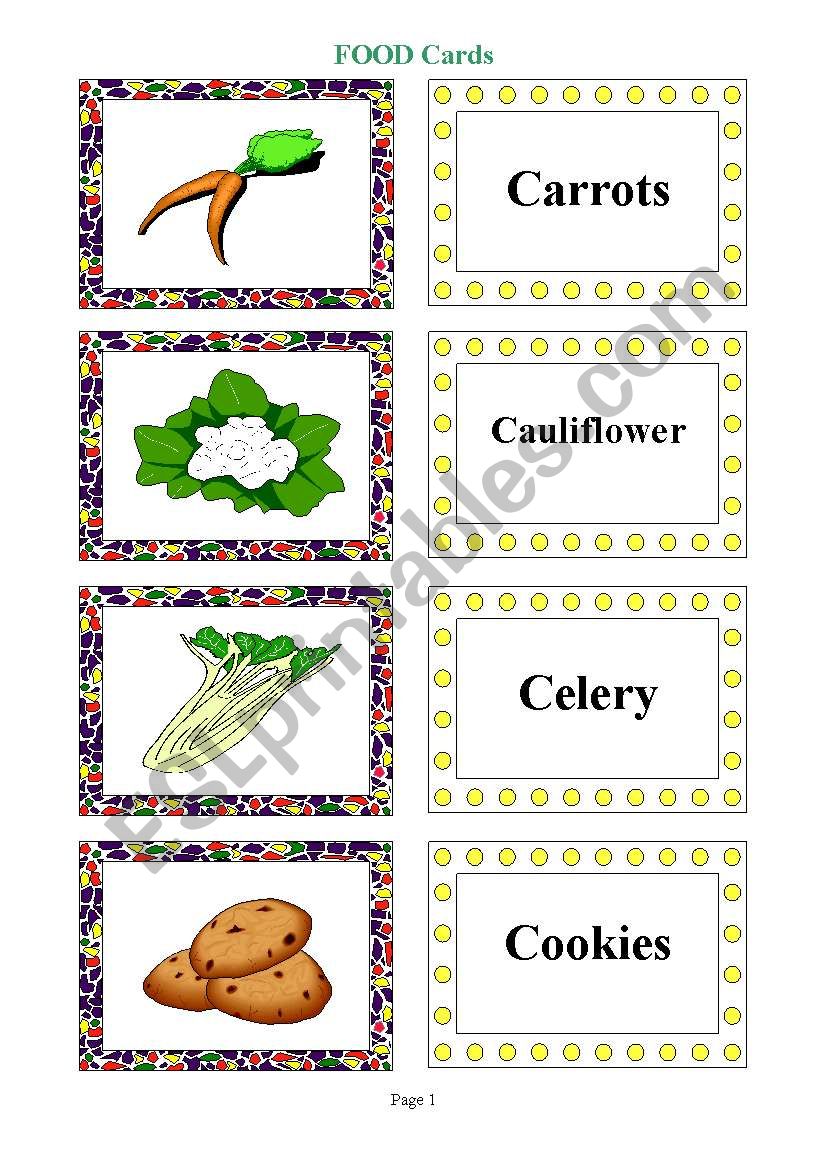 Food Flashcards1 worksheet