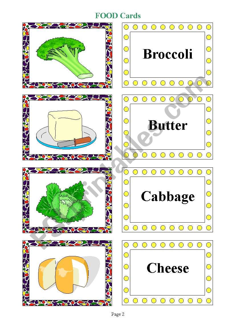 Food Flashcards 2 worksheet
